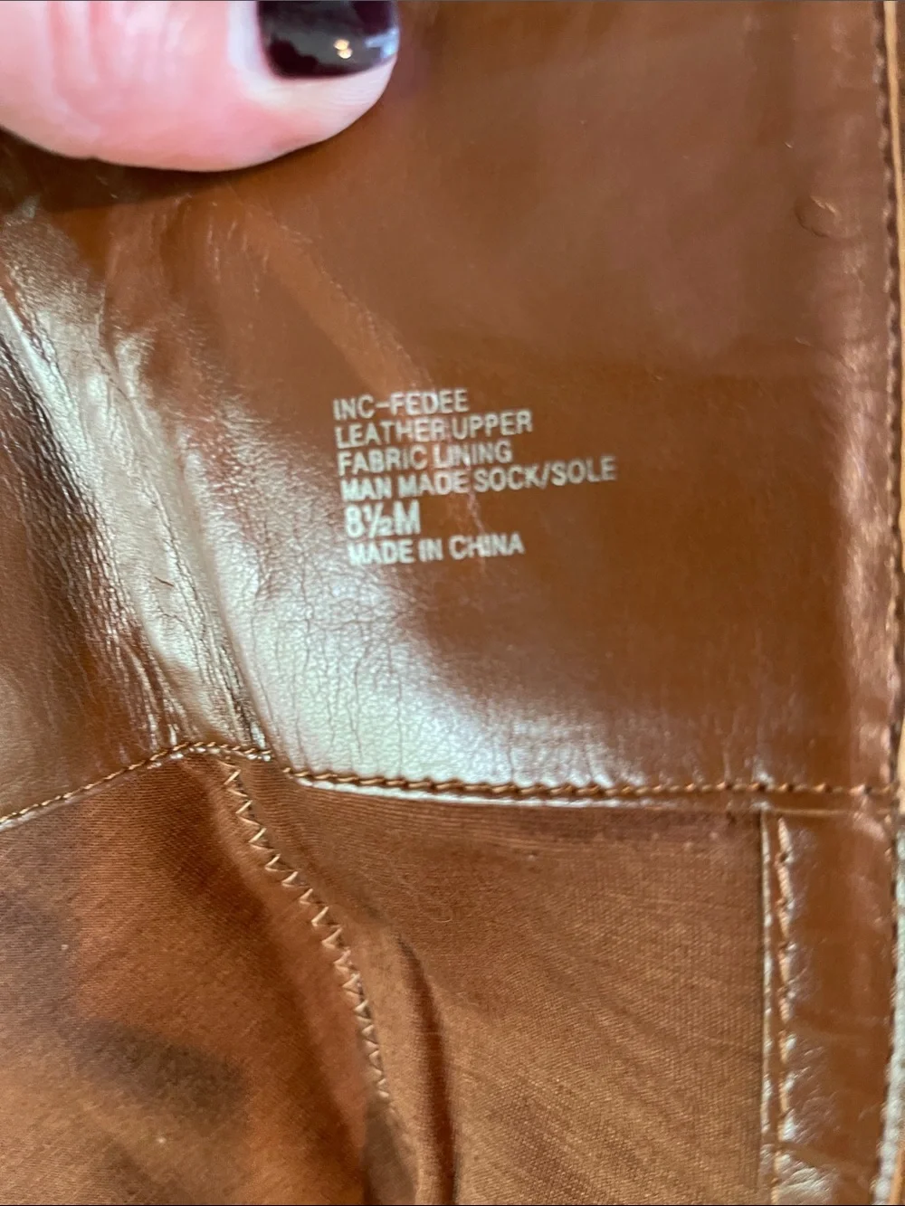 INC International Concepts Women's Tall Cognac Buckle Riding Boots leather